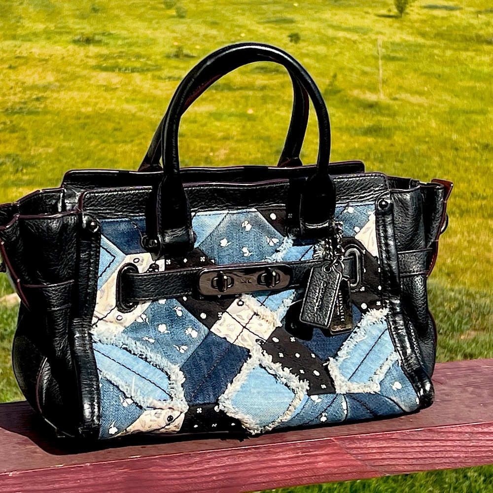 Coach 38075 Swagger 27 Leather Denim